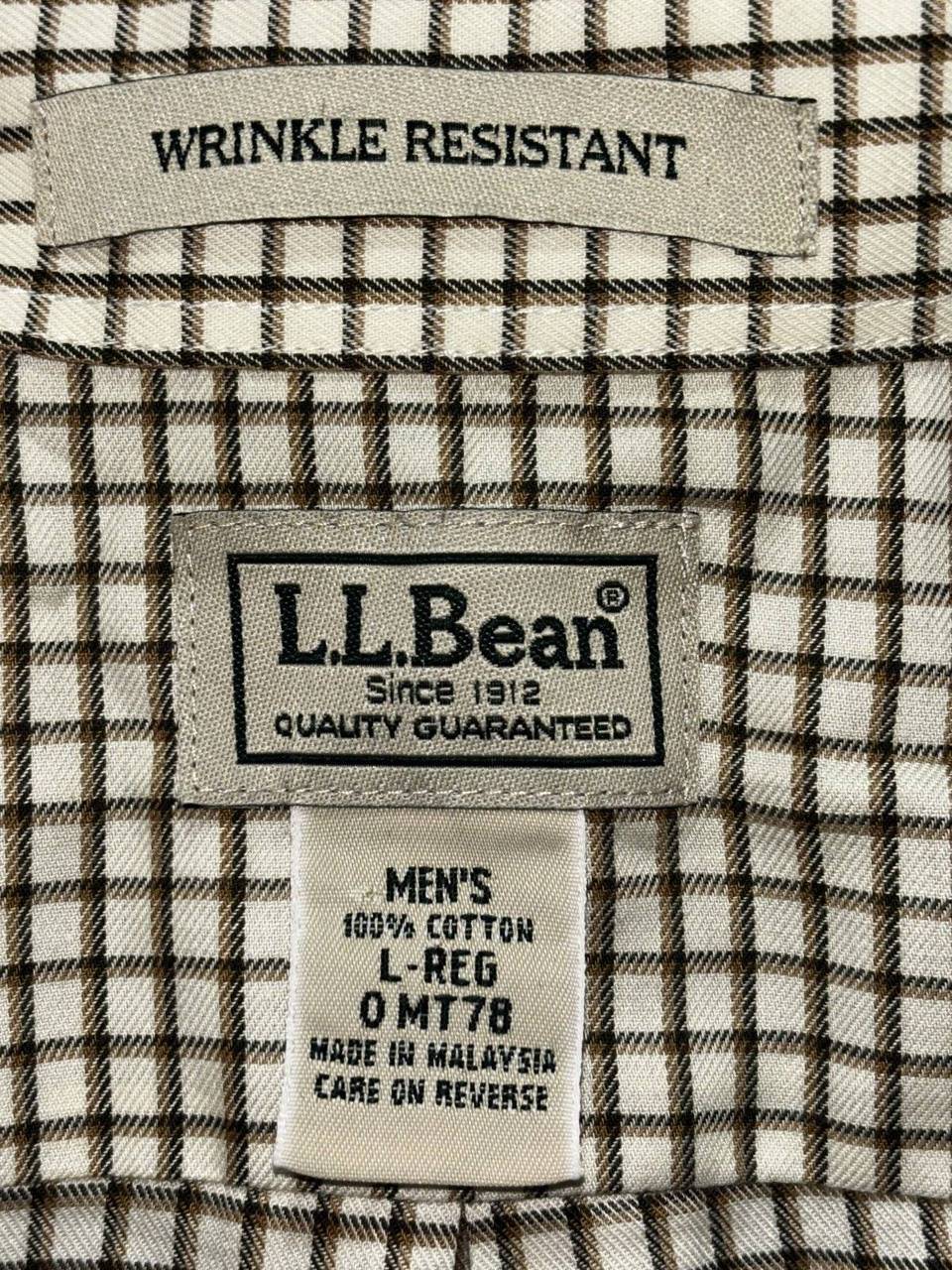L.L.Bean Men's White Brown Check Shirt L Regular, photo 8 of 8