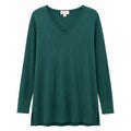 Loft Outlet Womens V-Neck Sweater Forest Green Cotton Blend Long Sleeve Large