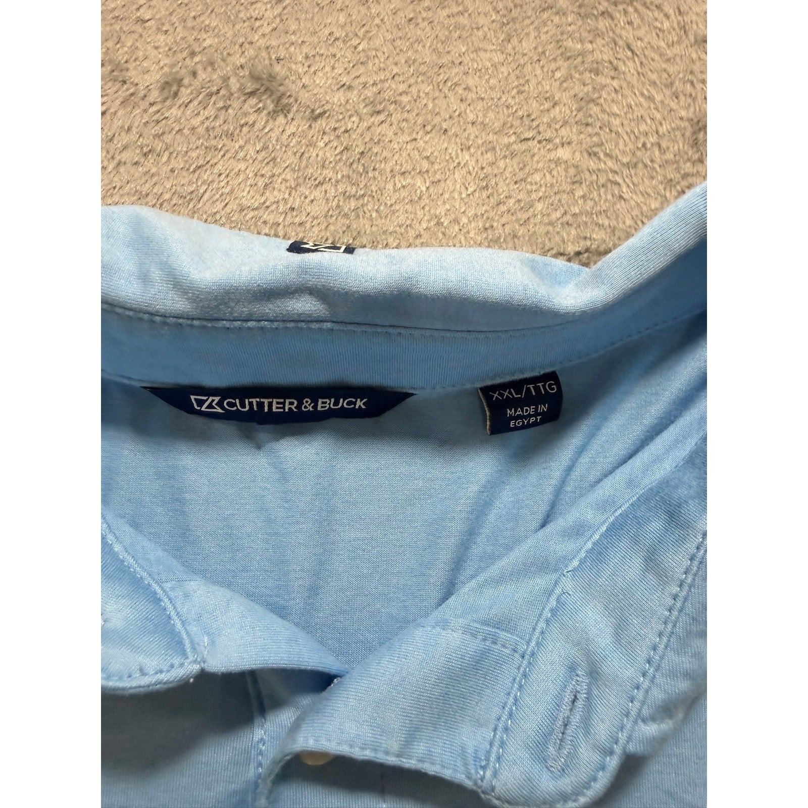 Cutter & Buck Mens XXL Light Blue War of the Roses Embroidered Polo Shirt