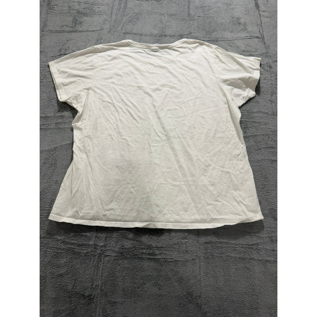 Port & Company White Bunny Leopard Glasses Graphic T-Shirt Womens 3XL Quirky