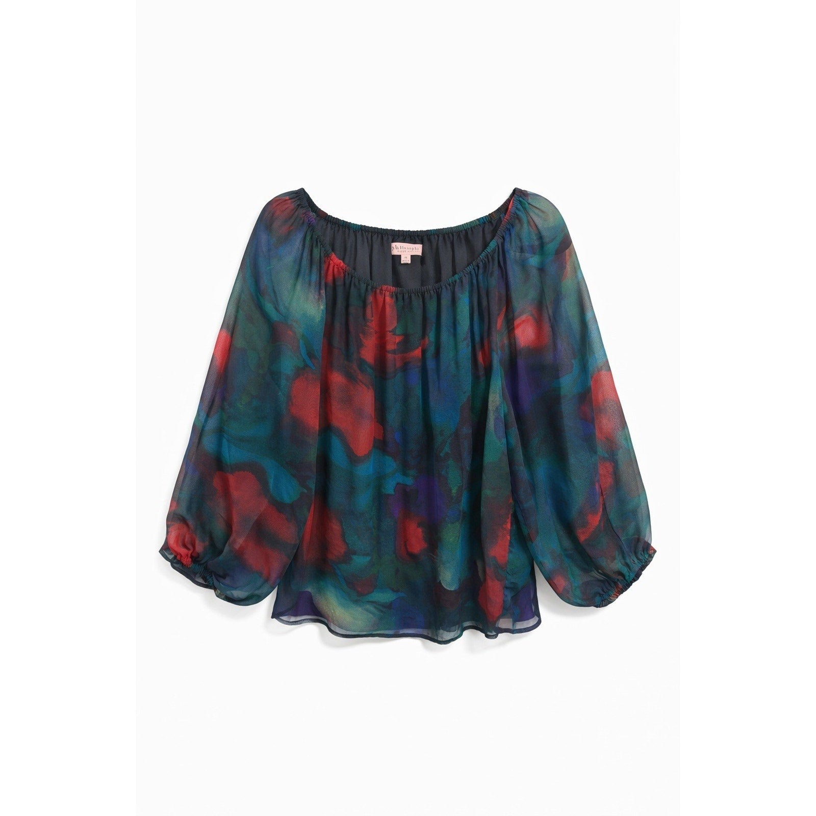 Philosophy 1X Sheer Abstract Blouse Whimsigoth Dark Academia Top Moody Artsy