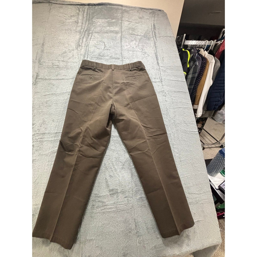 Dockers Premium 36x31 Brown Chino Pant Relaxed Fit Mens Casual Preppy Flat Front