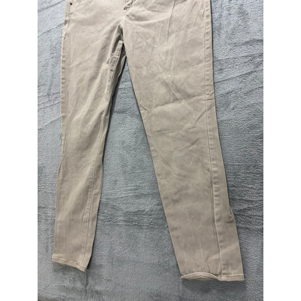 Old Navy Rockstar Mid-Rise Skinny Jeans Tan Khaki Stretch Pants Women 18 Regular