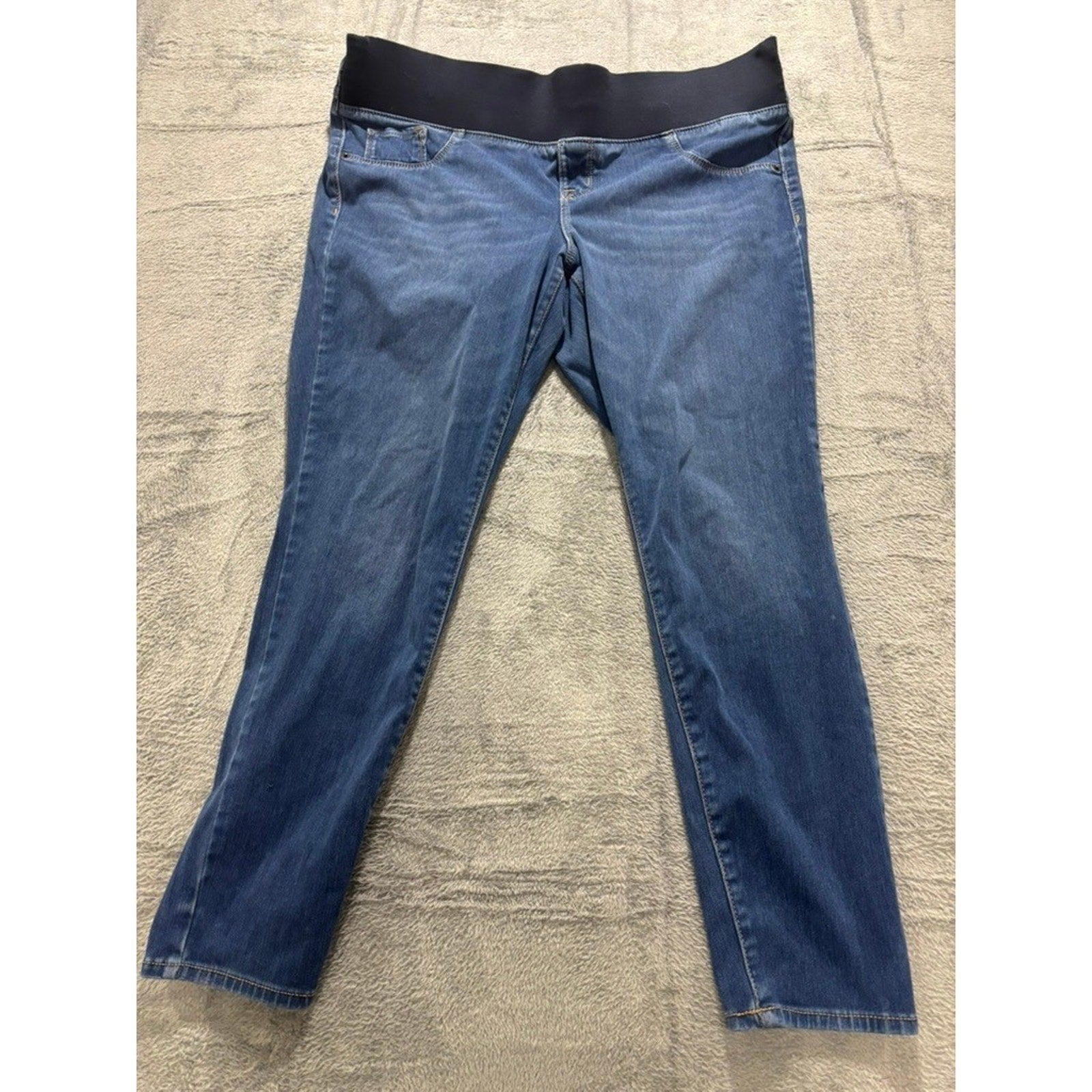 Old Navy Maternity Rockstar Super Skinny Jean Blue Medium Wash Low Panel Size 16