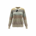 On Blue Womens Striped Eyelash Knit Sweater Multicolor Crew Neck Large Cozy