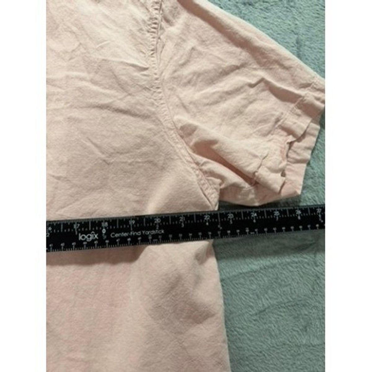 Coastaoro Mens XL Short Sleeve Button Down Shirt Salmon Pink Textured Casual