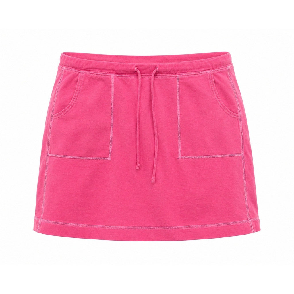 Gap Womens XL Pink Cotton Stretch Drawstring Mini Skirt w Pockets French Terry