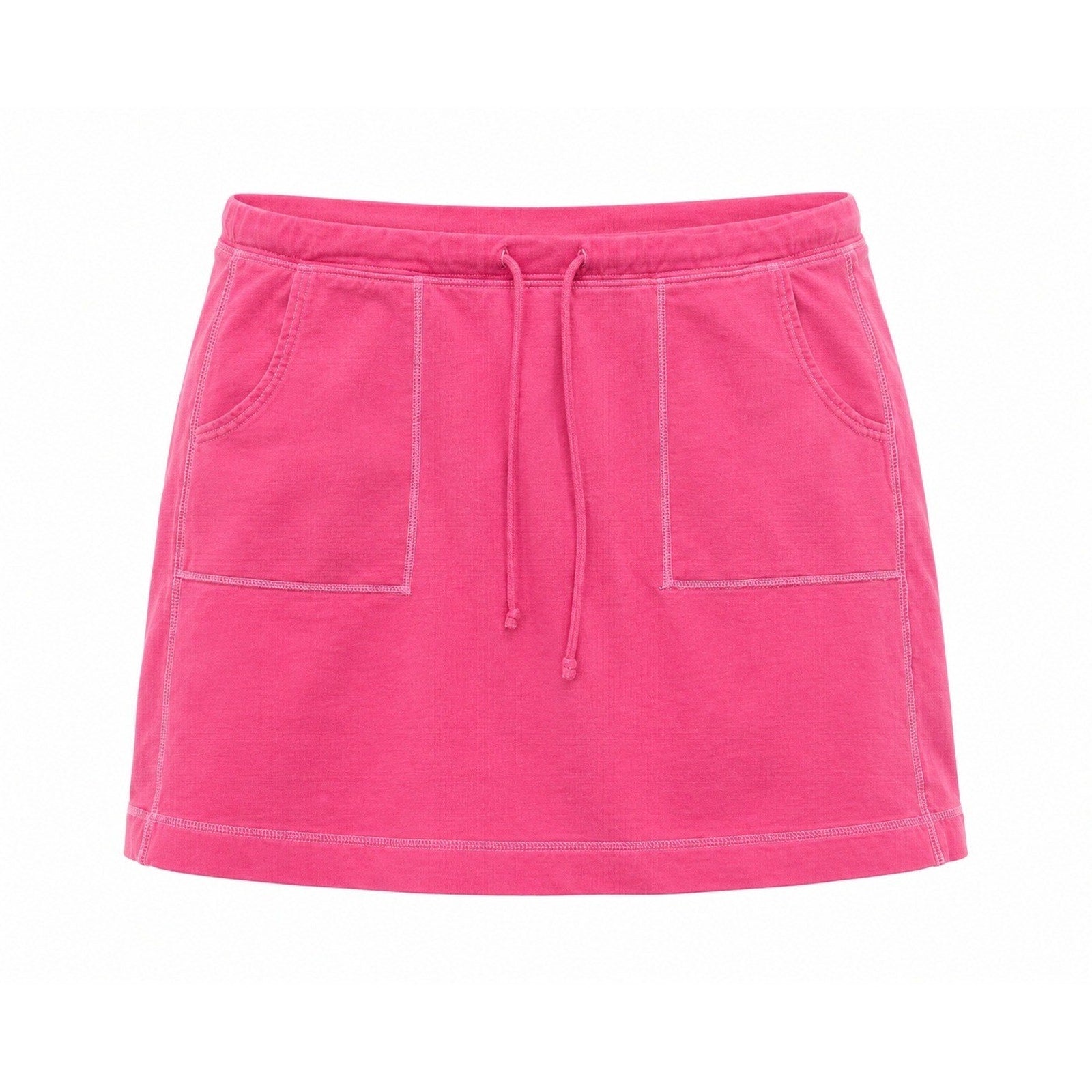 Gap Womens XL Pink Cotton Stretch Drawstring Mini Skirt w Pockets French Terry