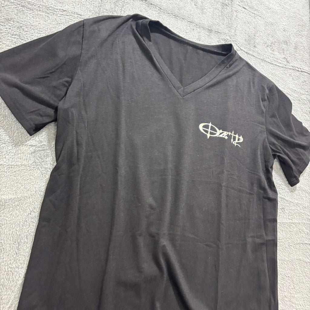 Ozzy Osbourne L Black Womens V-Neck Graphic T-Shirt Mama I'm Coming Home Vintage