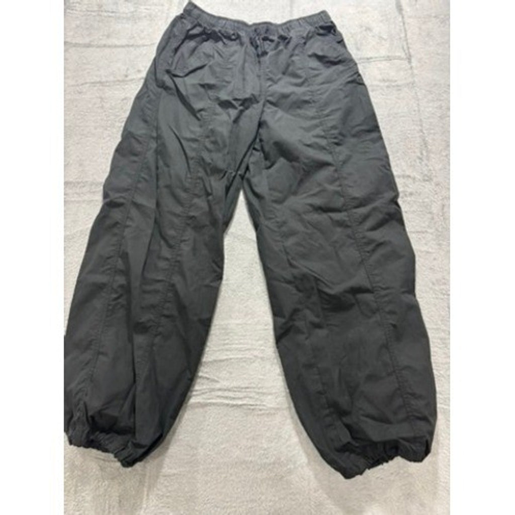 Aritzia TNA Parachute Pants Baggy Joggers Charcoal Grey Elastic Waist Inseam 28