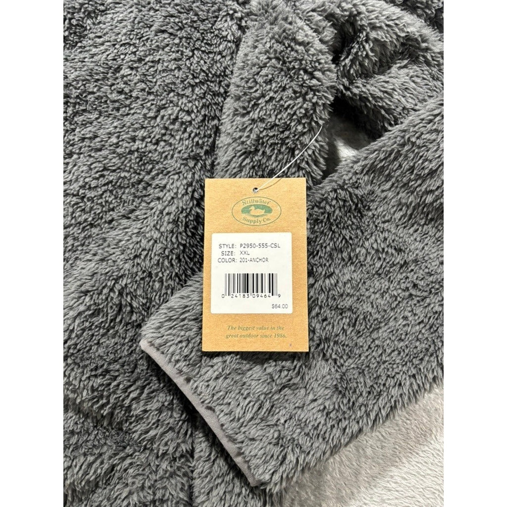 Stillwater Supply Co Sherpa Jacket Womens XXL Gray Fleece Full Zip Cozy Soft