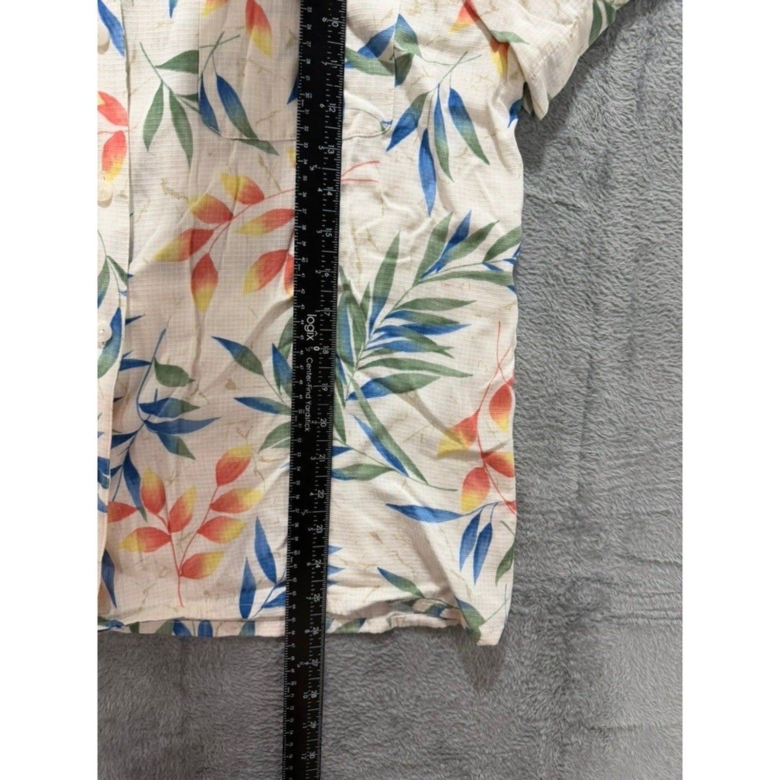 Alfred Dunner Button Up Shirt Womens 16 Tropical Floral Rayon Camp Casual
