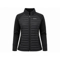 Eddie Bauer Women 2XL Black Hybrid Puffer Softshell Fleece Lined Jacket Full Zip
