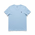 Express L Light Blue V-Neck T-Shirt Mens Casual Minimalist Short Sleeve Tee