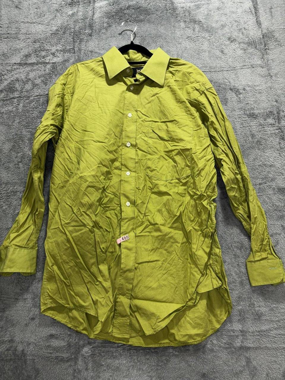 Ike Behar Men's Chartreuse Green Dress Shirt 16-32, photo 2 of 10