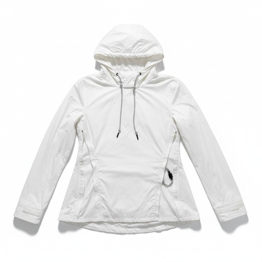 Reebok Victoria Beckham Womens S White Hooded Anorak Windbreaker Jacket RBK x VB