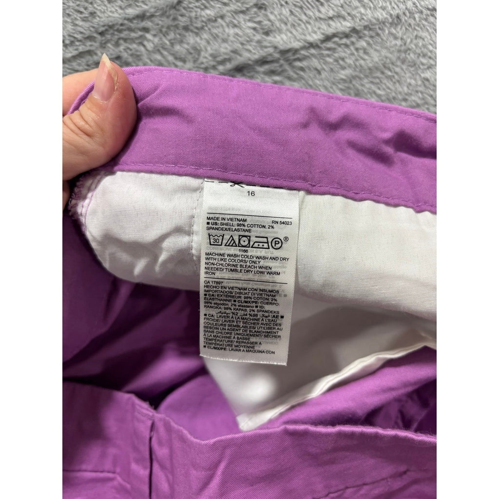 Old Navy 16 Purple Everyday Shorts Womens Casual Chino Cotton Stretch Summer