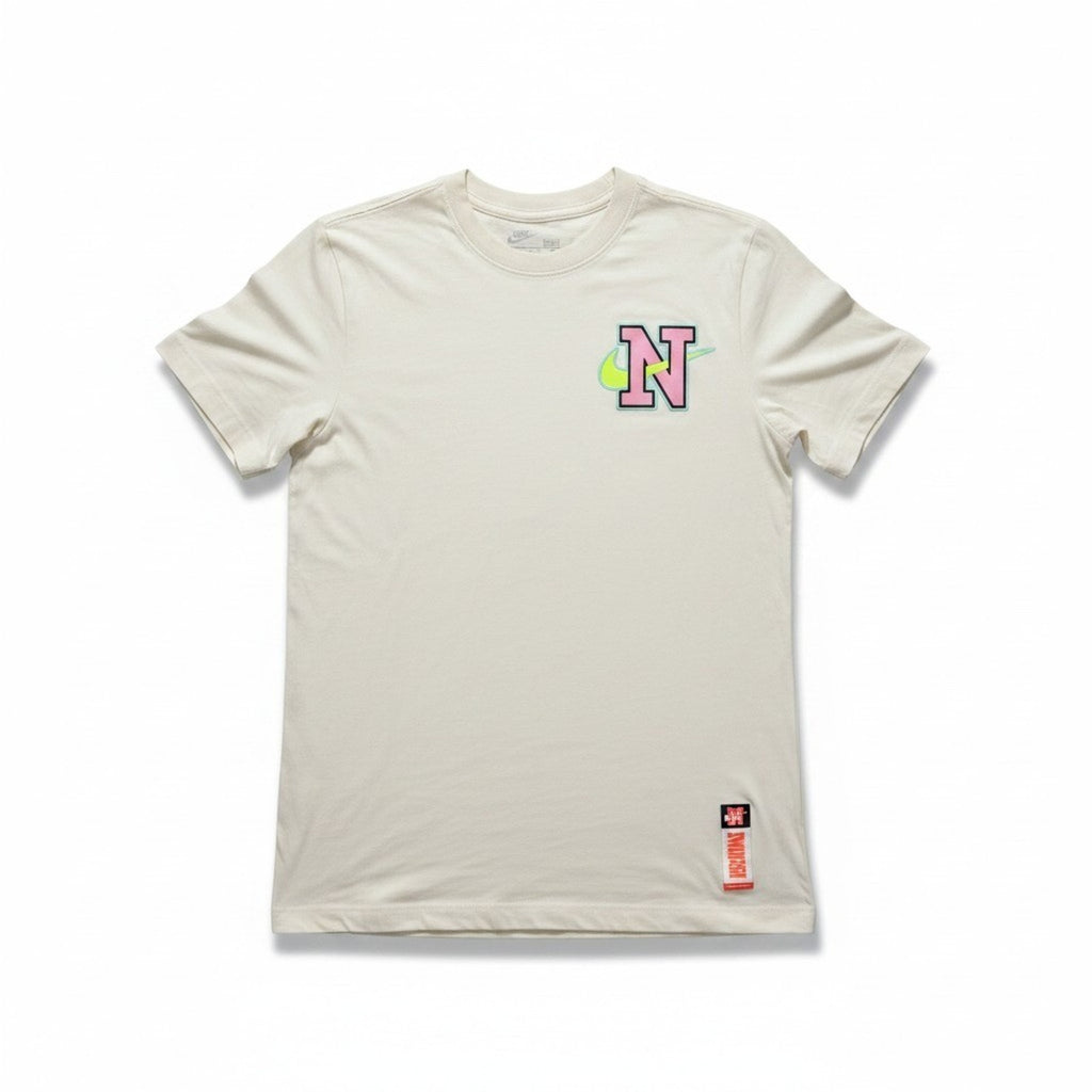 Nike S Cream Graphic T-Shirt Womens Athleisure Casual Short Sleeve Tee