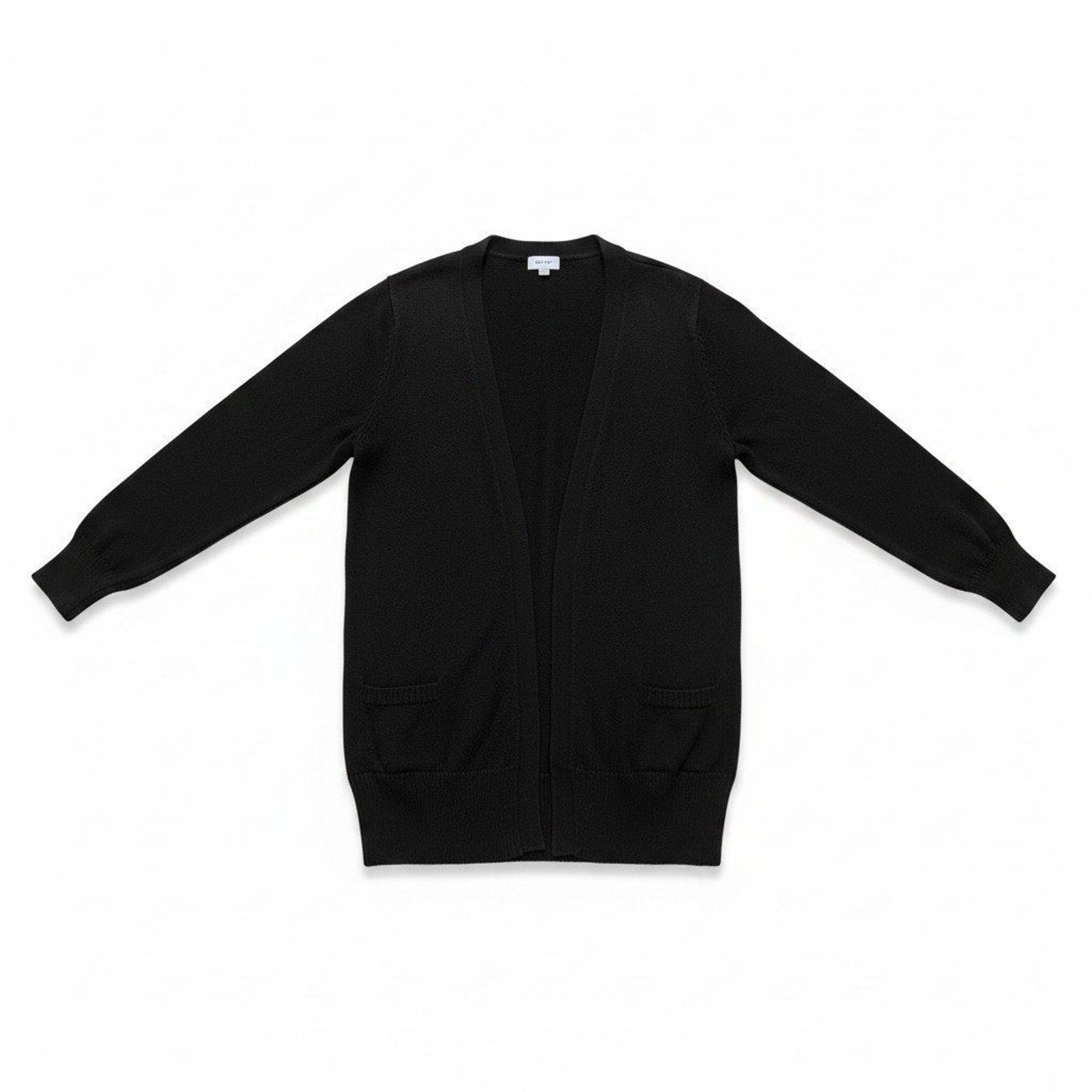 Old Navy 1X Black Womens Open Front Long Cardigan Duster Sweater Cozy Plus Size