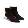 Cushionaire Barbi Womens 6.5 W Chocolate Kitten Heel Ankle Booties Microsuede
