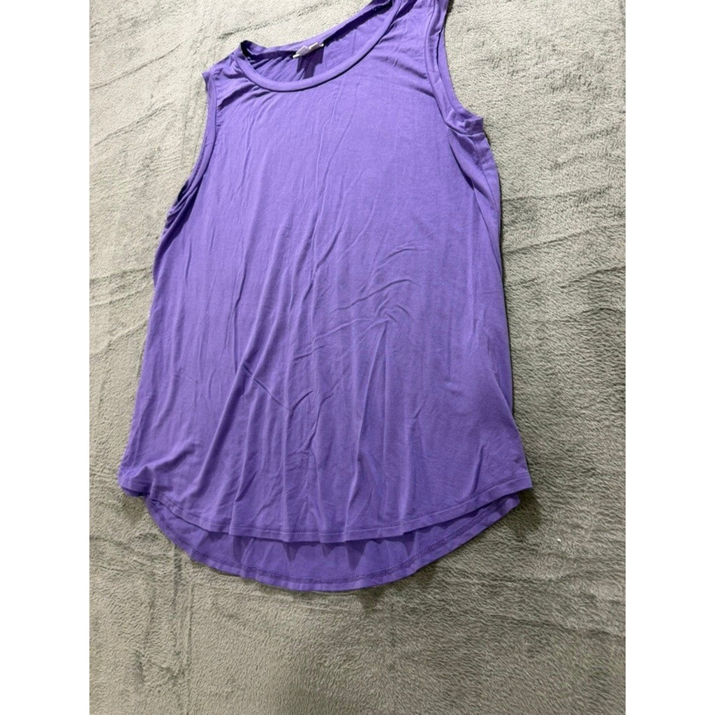 LuLaRoe Purple Sleeveless High Low Tank Tunic Womens L Rayon Blend Boho Casual