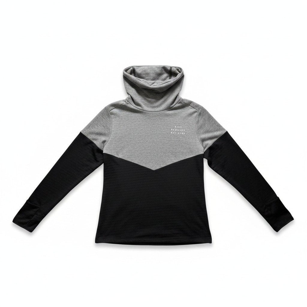 Nike S Gray Black Womens Running Division Therma-FIT Pullover Athleisure Casual