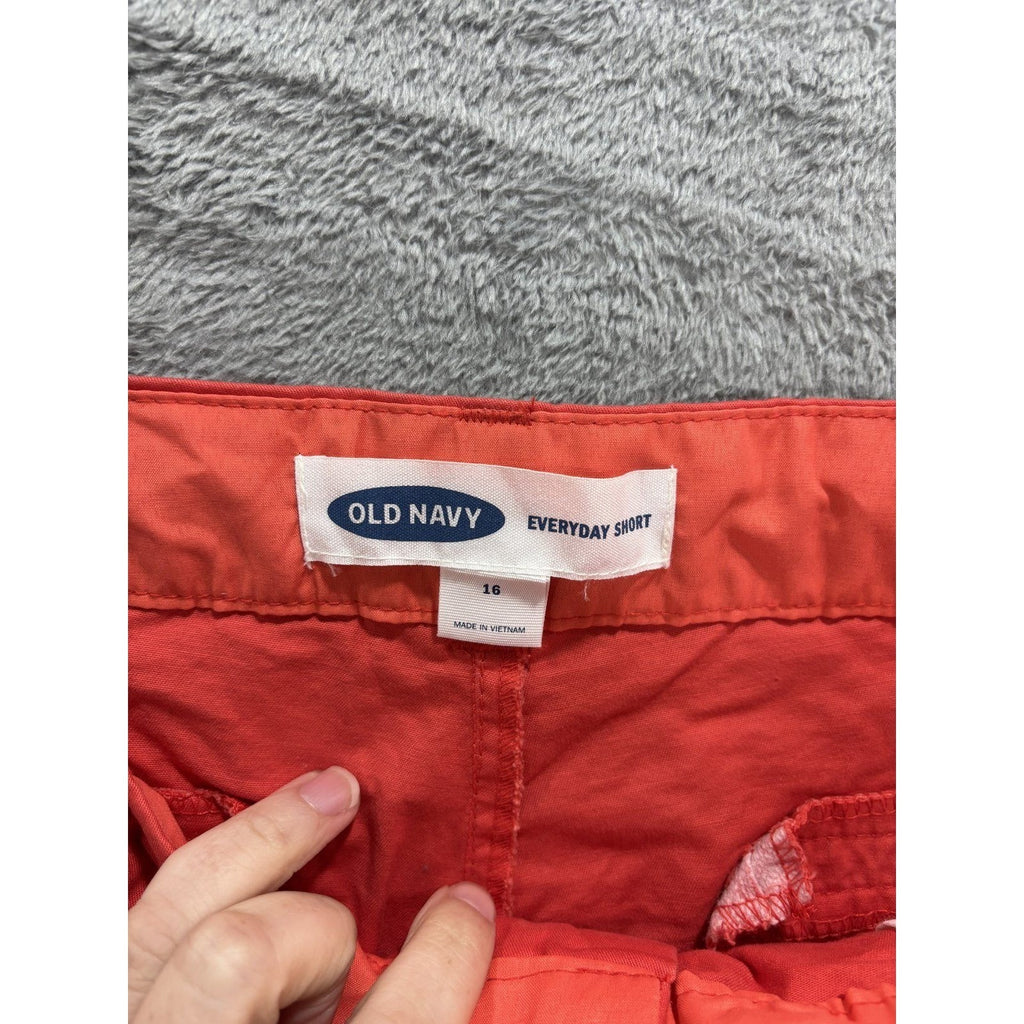 Old Navy 16 Womens Orange Everyday Short Casual Preppy Cotton Chino Shorts