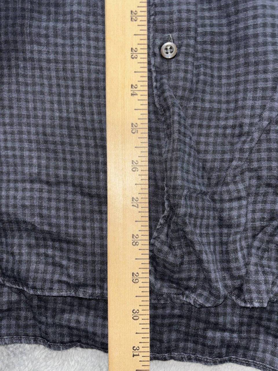 Barneys New York Mens XL Black Gray Check Long Sleeve Button Up Shirt