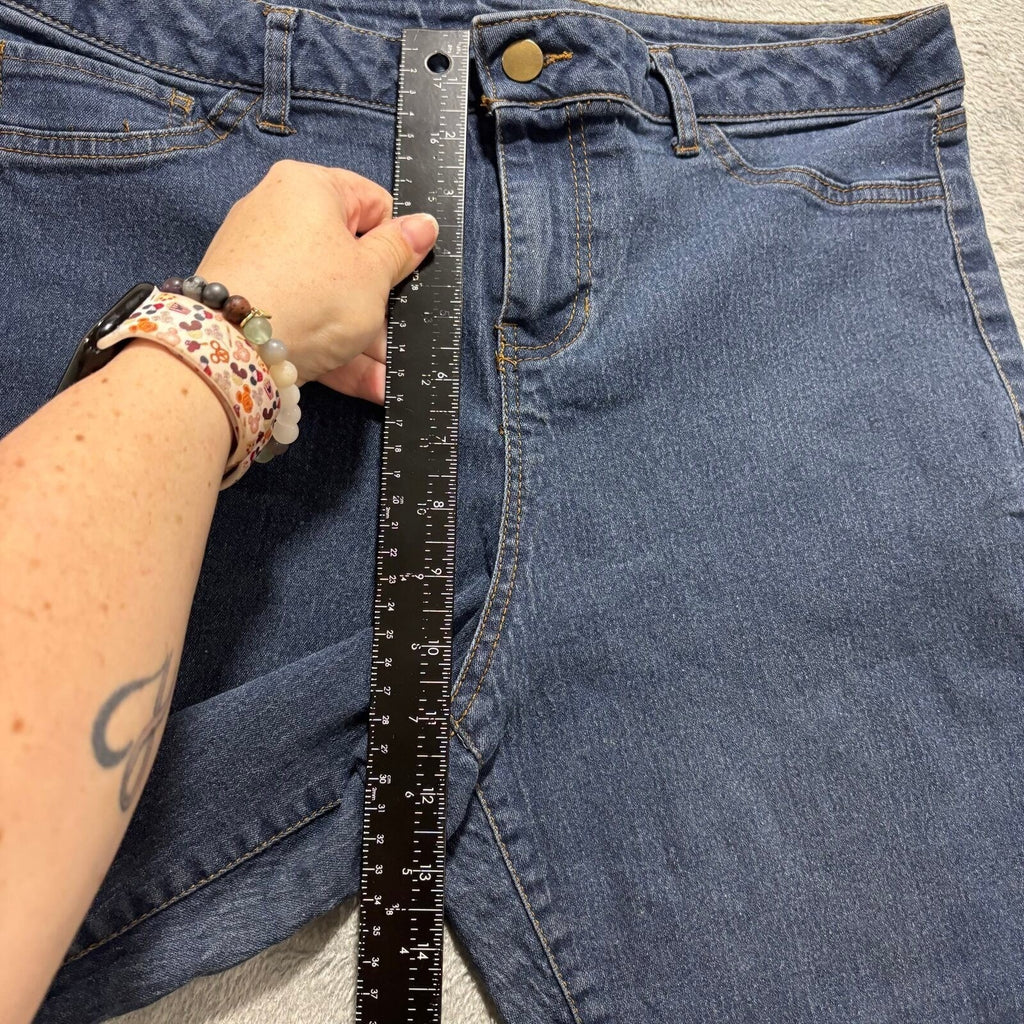 Bobbie Brooks 1X Womens Dark Wash Blue Denim Skinny Jeans Casual Plus Size