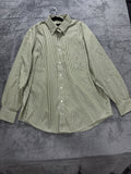Nautica Men's Green White Stripe Dress Shirt Size XL