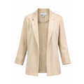 Atmosphere Womens Beige Open Front 3/4 Sleeve Notched Lapel Blazer Size 2