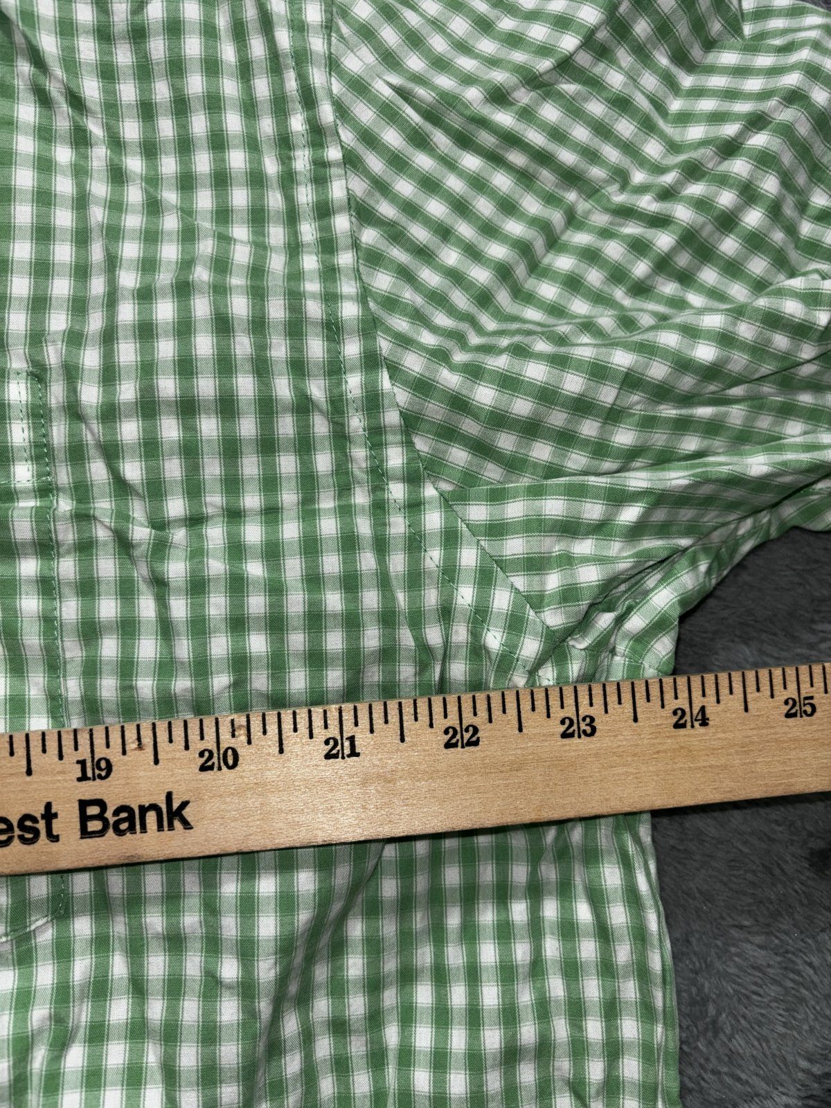 IZOD Men's Green White Gingham Check Shirt Size XL, photo 8 of 9