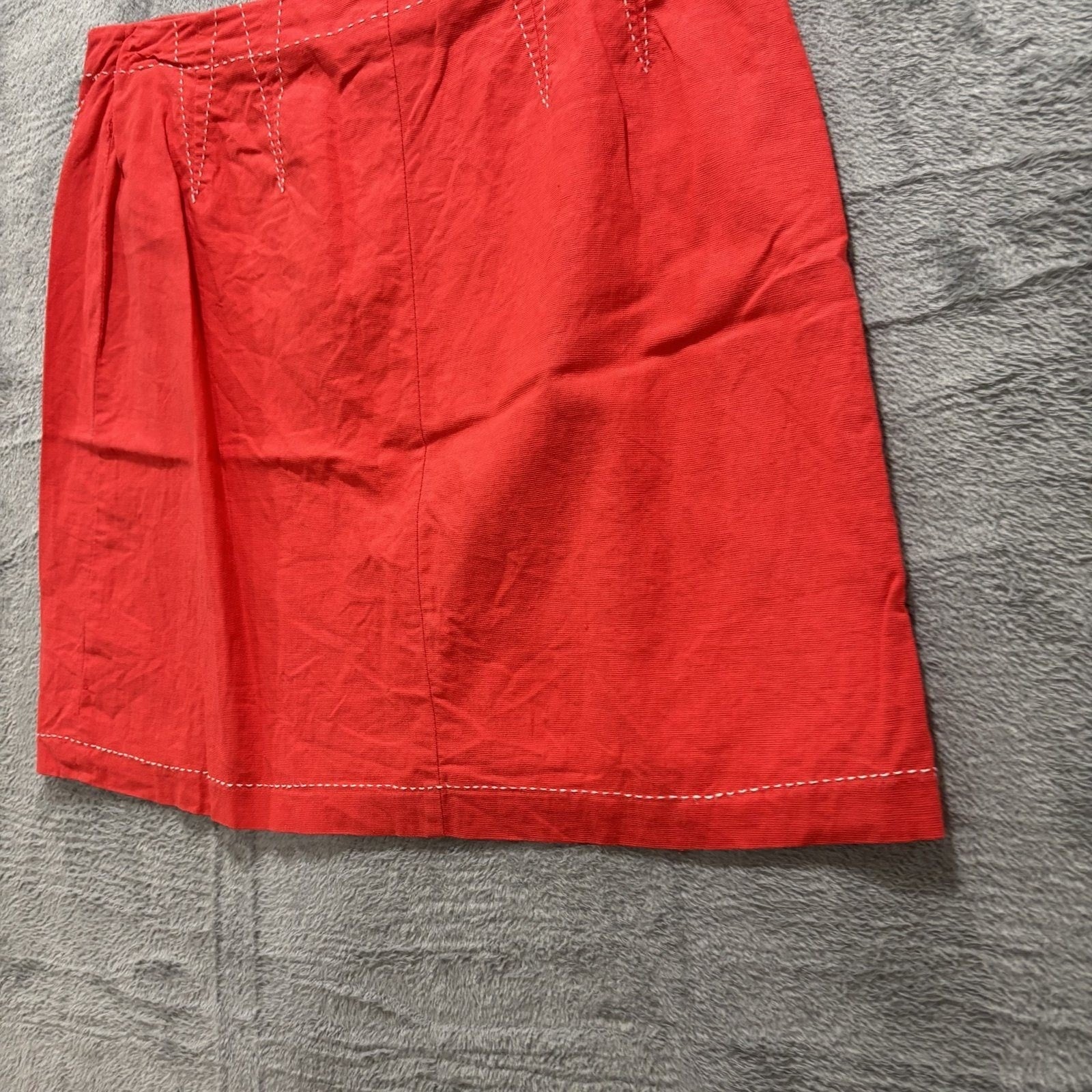 Harve Benard 14P Womens Red Linen Blend Mini Skirt Vintage Casual Boho