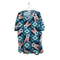 LuLaRoe Disney Minnie Mouse V Neck Short Sleeve Tunic Green M Casual Fun Womens