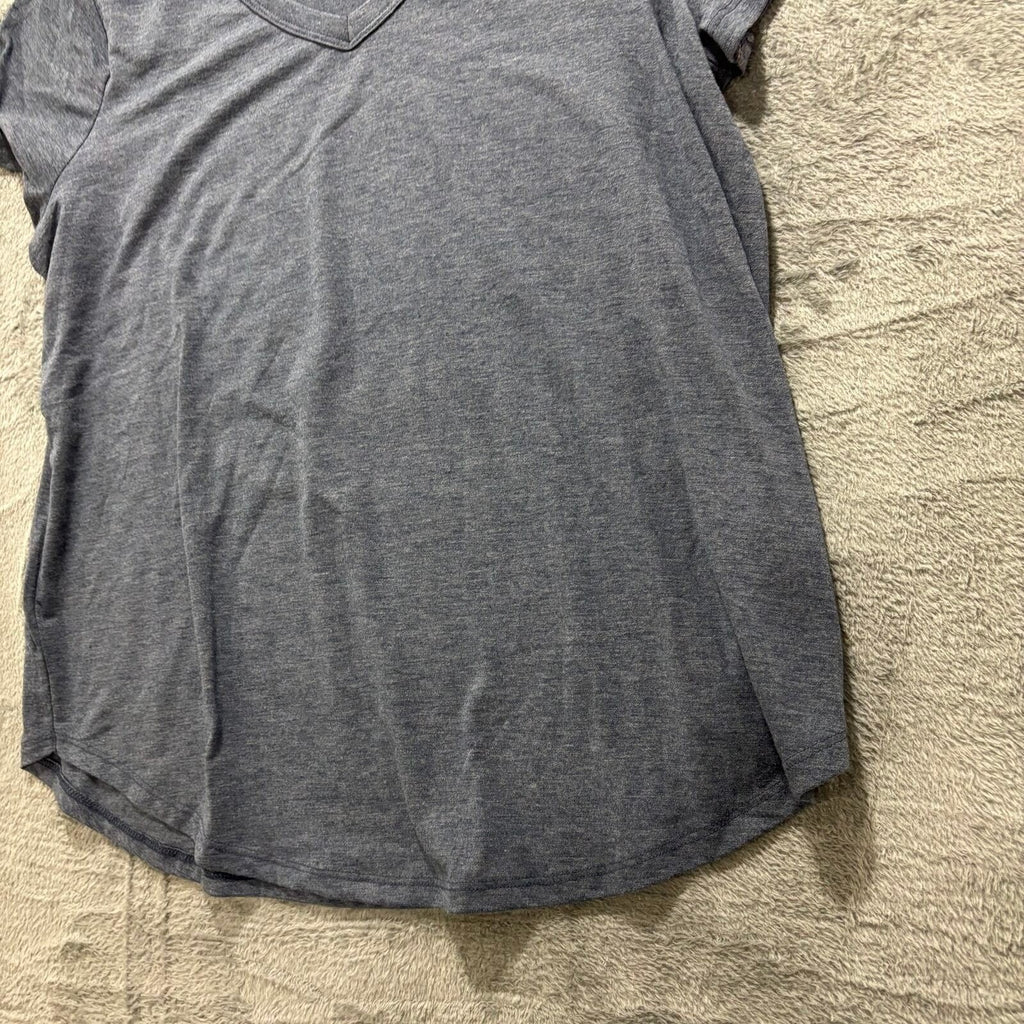 SO Womens XXL Blue V-Neck T-Shirt Casual Athleisure Short Sleeve Tee