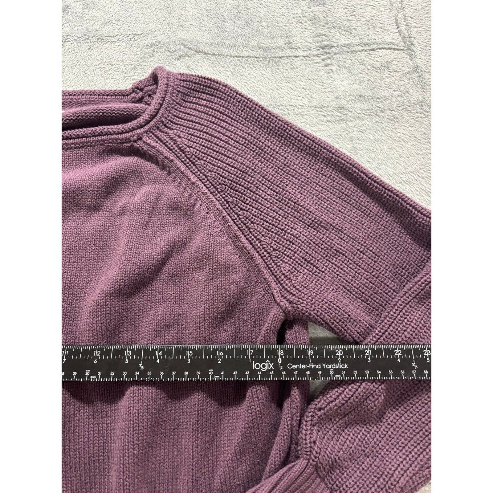 Aerie Womens S Purple Raglan Knit Sweater Casual Cozy Cotton Pullover