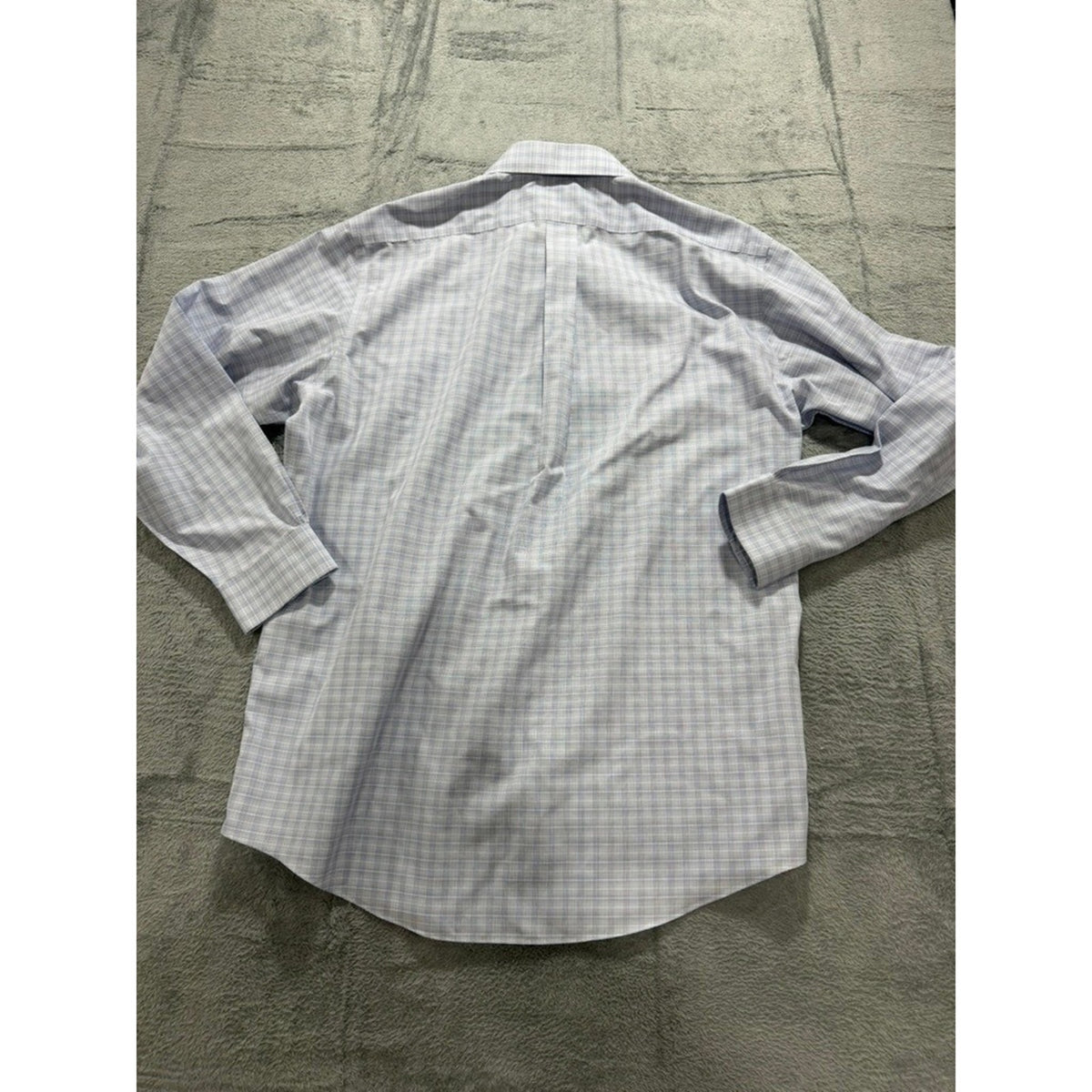 Brooks Brothers Dress Shirt Mens Large 16.5 34 Blue Check Cotton Classic