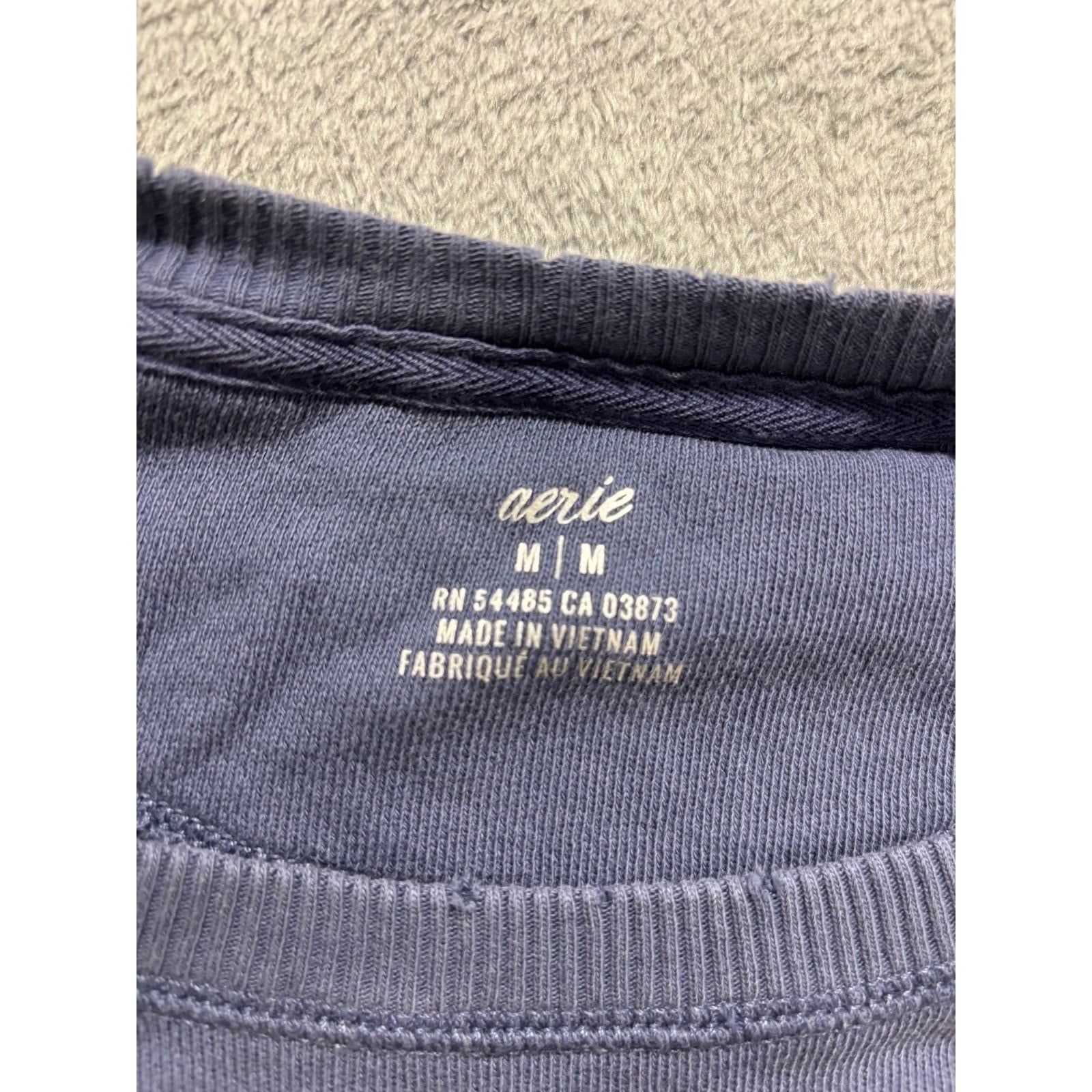 Aerie Womens M Blue Raglan Sweatshirt Casual Cozy Athleisure Pullover