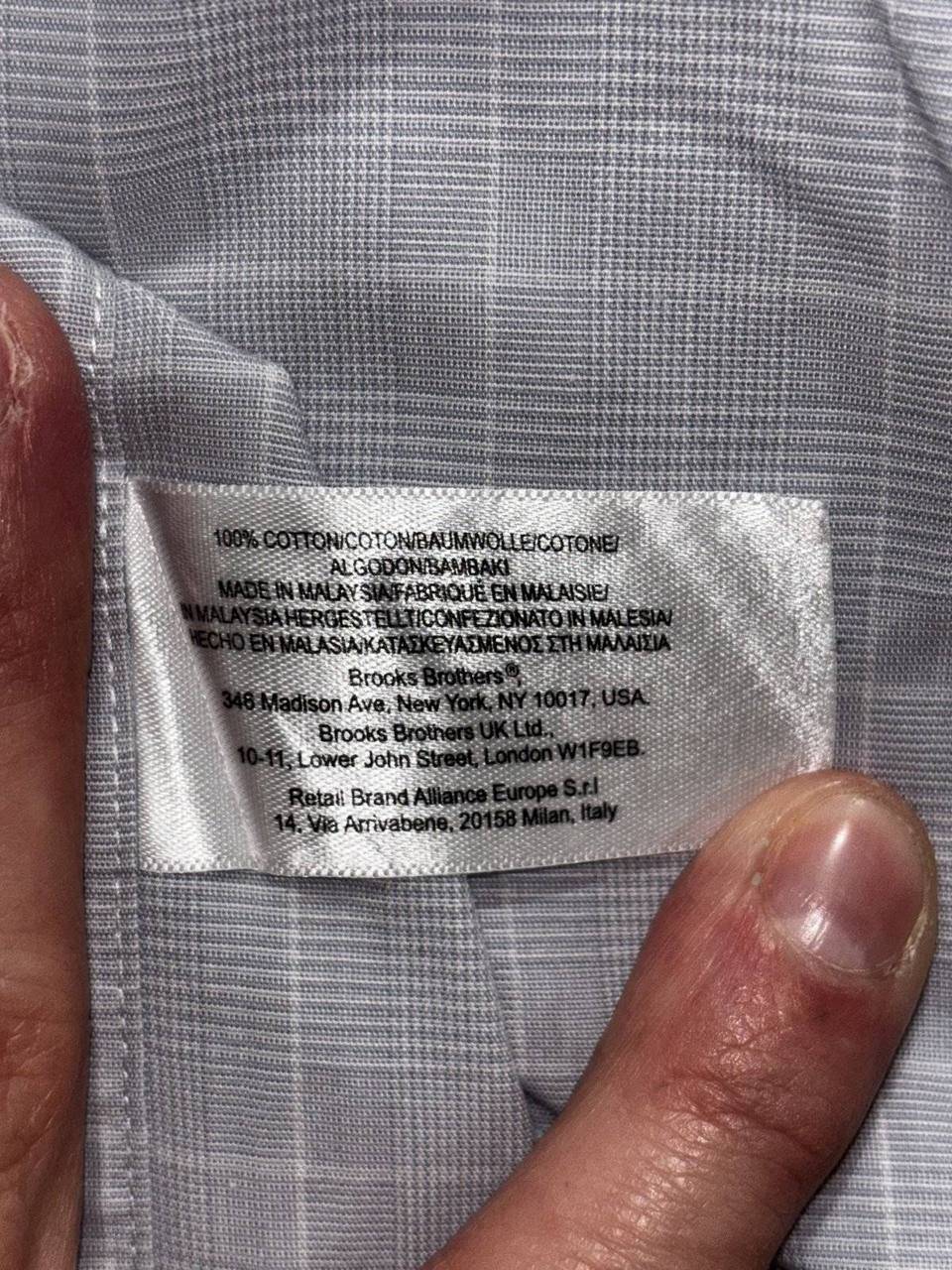 Brooks Brothers Men's Gray Plaid Shirt 17-34, photo 9 of 10