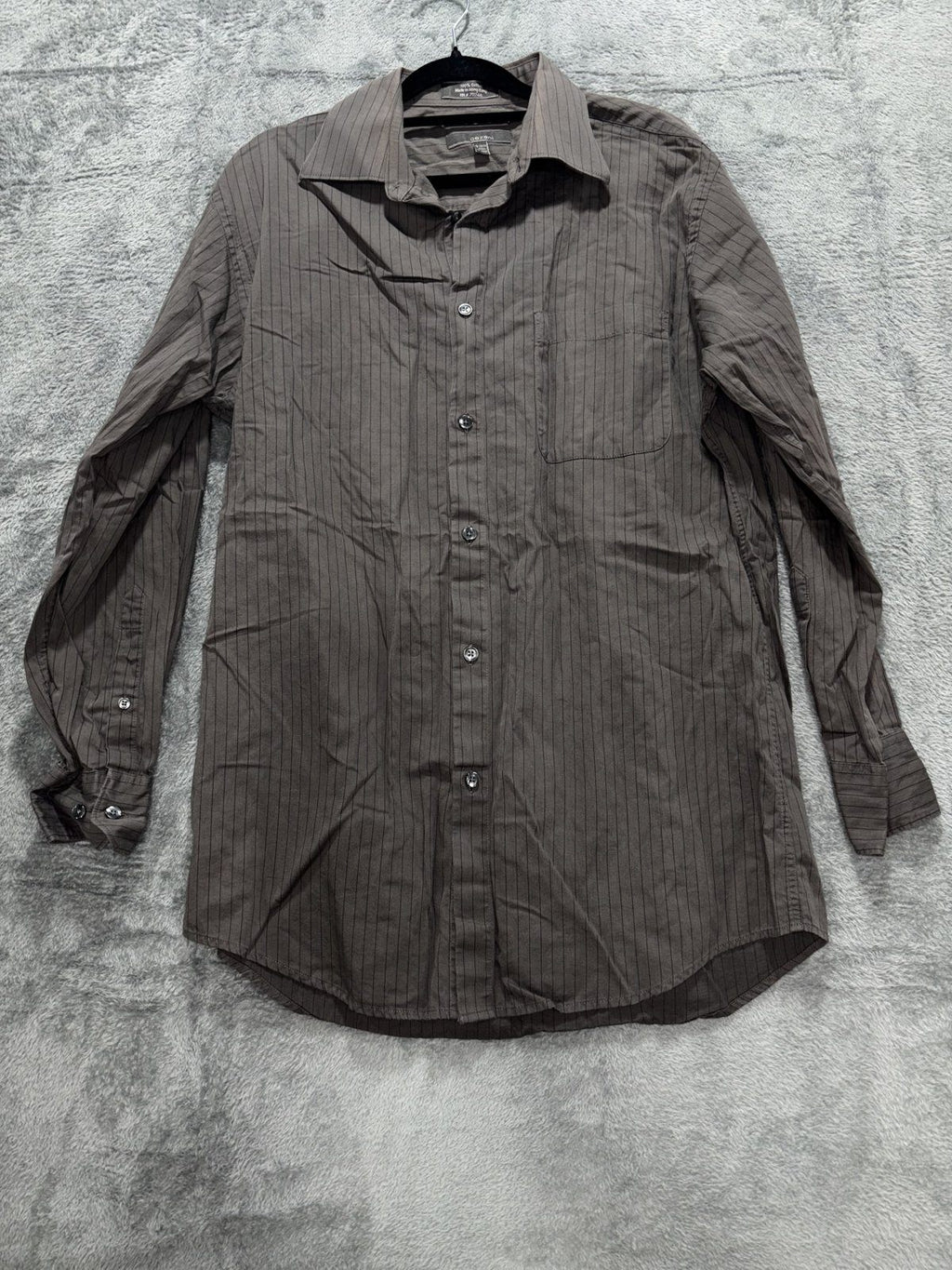 Cezani Men's Brown Pinstripe Shirt 15-15 1/2 32/33
