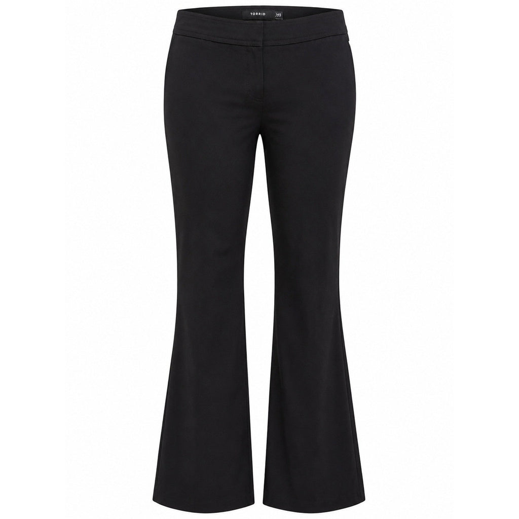 Torrid Studio Luxe Black Flare Leg Work Trousers Pants 14S Short Inseam