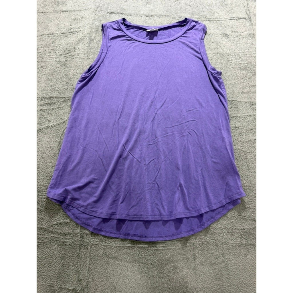 LuLaRoe Purple Sleeveless High Low Tank Tunic Womens L Rayon Blend Boho Casual