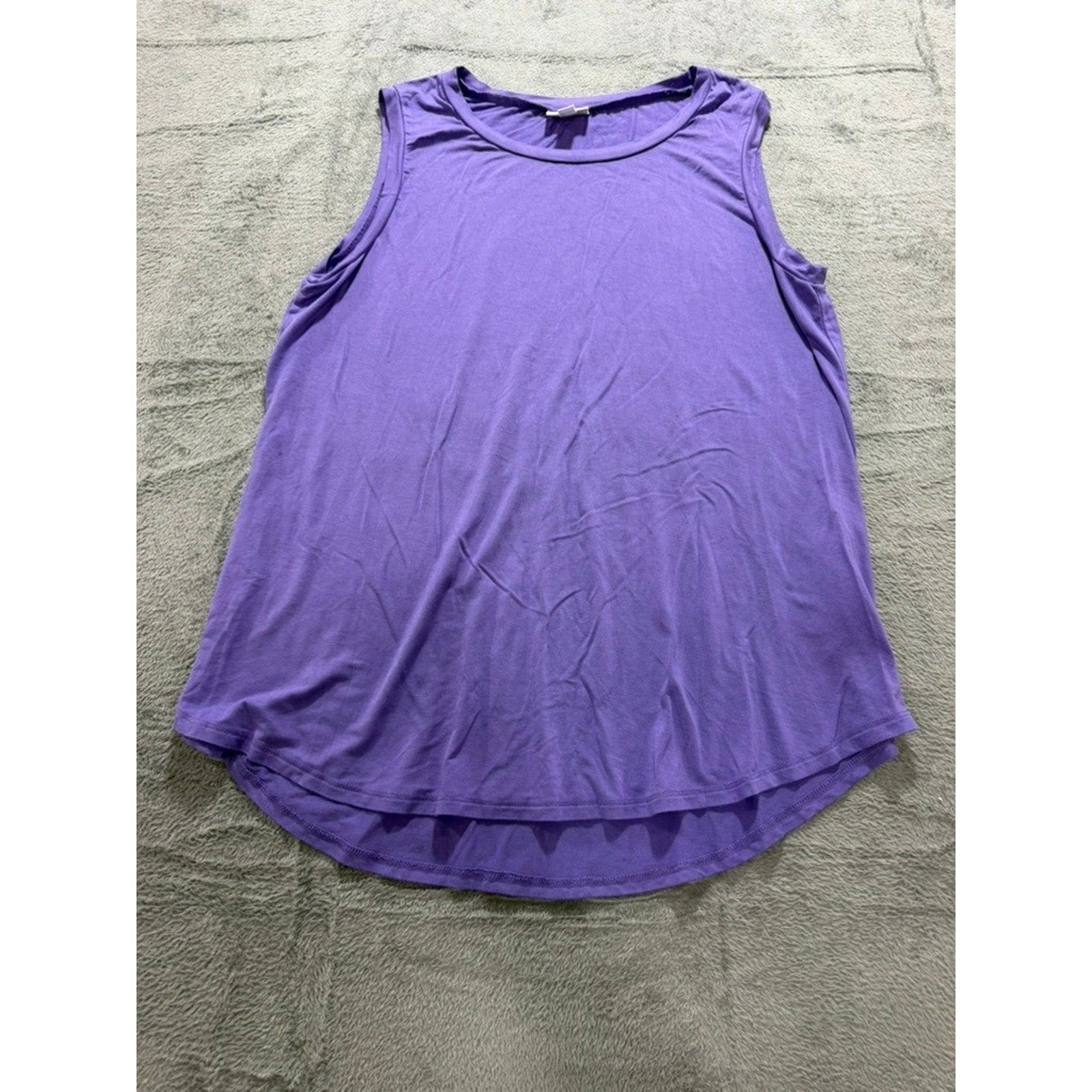 LuLaRoe Purple Sleeveless High Low Tank Tunic Womens L Rayon Blend Boho Casual