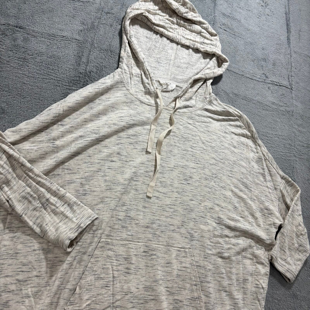 LOFT Womens M Gray Space Dye Pullover Hoodie Oversized Athleisure Casual Cozy