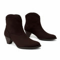 Time and Tru Womens 7 Brown Western Ankle Booties Block Heel Boho Cowgirl Boots