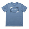 Hurley Mens M Blue Heather Graphic Logo T-Shirt Surf Short Sleeve Casual