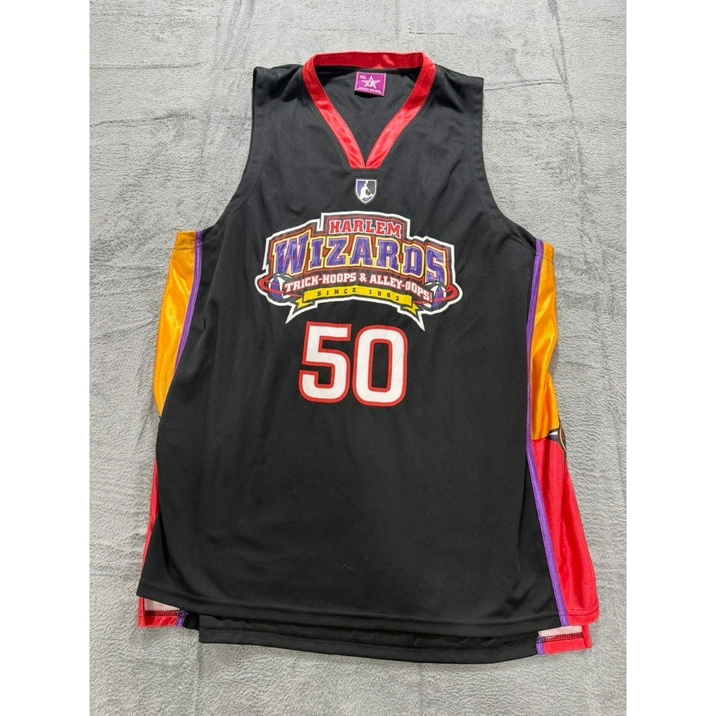 Harlem Wizards Basketball Jersey Mens 2XL Black 50 Anniversary Streetwear