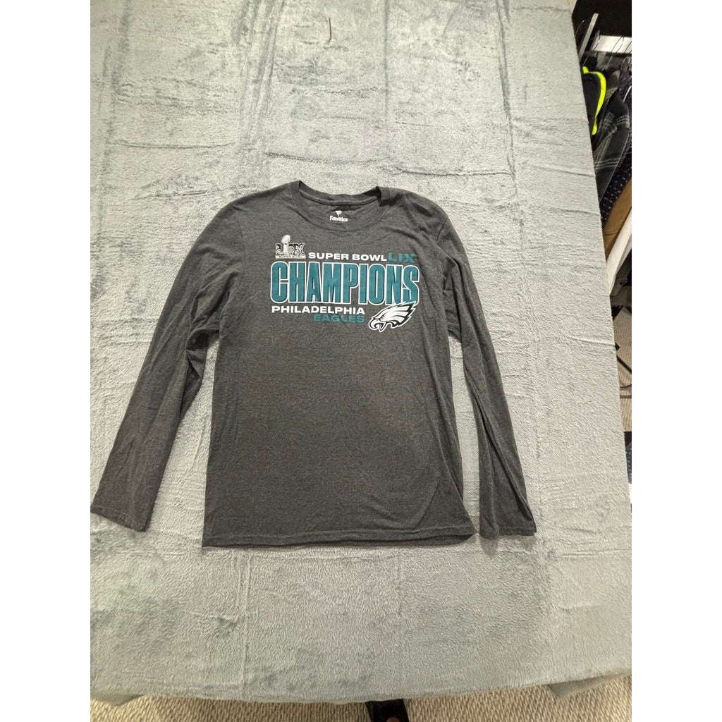 Fanatics M Gray Philadelphia Eagles Super Bowl LIX Champions Womens Shirt Casual