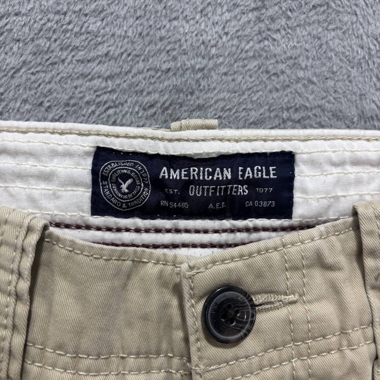 American Eagle 26 Khaki Tan Cargo Shorts Mens Casual Summer Utility Streetwear