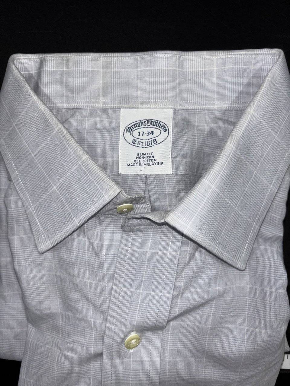 Brooks Brothers Men's Gray Plaid Shirt 17-34, photo 10 of 10